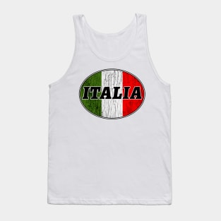 ITALY ITALIA EURO OVAL VINTAGE TRAVEL FLAG ROME SICILY NAPLES VENICE Tank Top